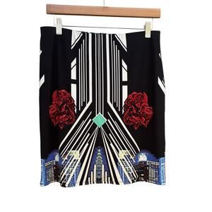 Eva varro Multicolored Skyline Mini Skirt, Women’s Size Small